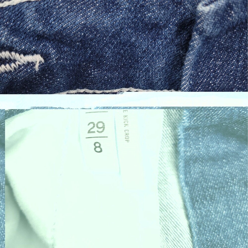 LOFT Womens Sailor Button Jeans Size 29/8 Blue Medium Wash Flare Crop Ankle - Picture 6 of 8
